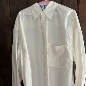 Uniqlo U White oversized button down shirt